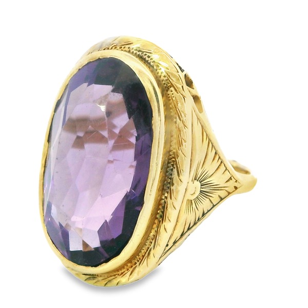 14K Yellow Gold Victorian Amethyst Fashion Ring Image 2 Monarch Jewelry Winter Park, FL