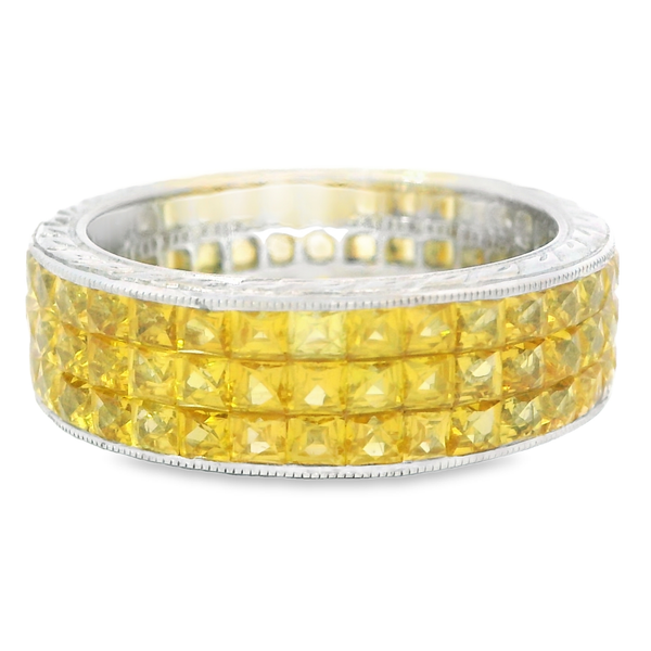 18K White Gold Eternity Fashion Ring with Yellow Sapphires Monarch Jewelry Winter Park, FL
