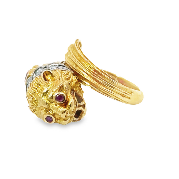 18KY and SS Lalaounis Lion Head Ring 200-00670 Image 2 Monarch Jewelry Winter Park, FL