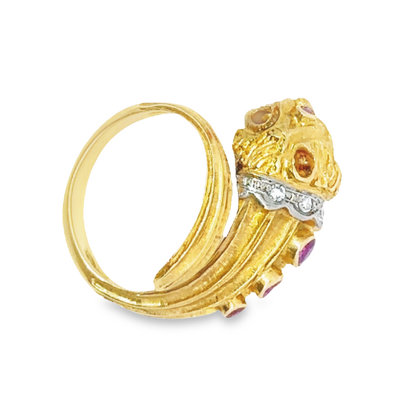 18KY and SS Lalaounis Lion Head Ring 200-00670 Image 4 Monarch Jewelry Winter Park, FL