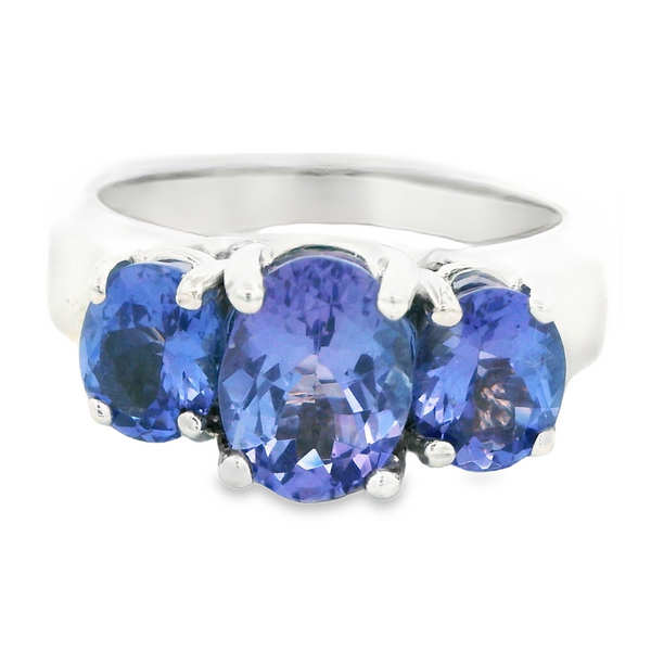 18KW 3 Stone Oval Tanzanite Ring 200-00679 Monarch Jewelry Winter Park, FL