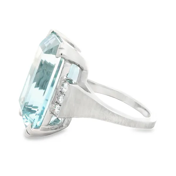 14KW Emerald Cut Aquamrine Ring 200-00696 Image 2 Monarch Jewelry Winter Park, FL