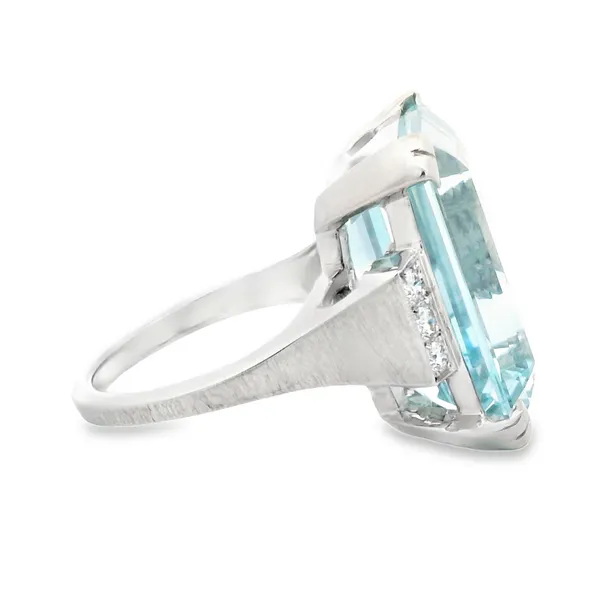 14KW Emerald Cut Aquamrine Ring 200-00696 Image 3 Monarch Jewelry Winter Park, FL