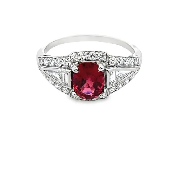 Platinum 1.65ct Red Spinel Art Deco Ring 200-00698 Monarch Jewelry Winter Park, FL