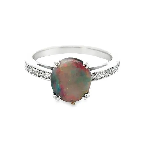 Platinum Black Opal and Diamond Ring 200-00700 Monarch Jewelry Winter Park, FL