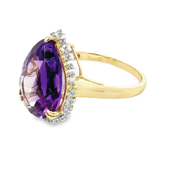 14KY Pear Amethyst and Diamond Halo Ring 200-00701 Image 2 Monarch Jewelry Winter Park, FL