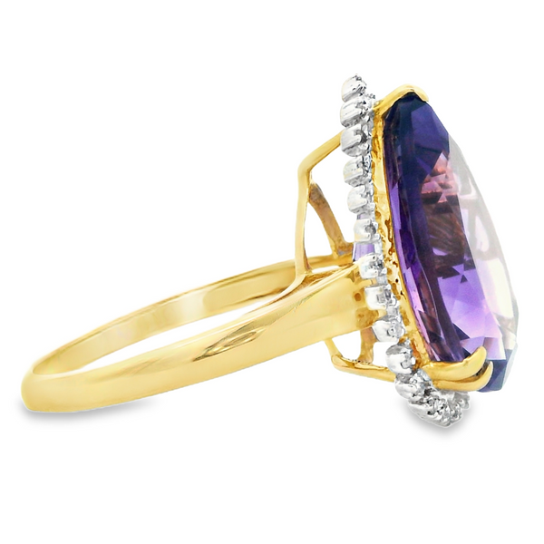 14KY Pear Amethyst and Diamond Halo Ring 200-00701 Image 4 Monarch Jewelry Winter Park, FL