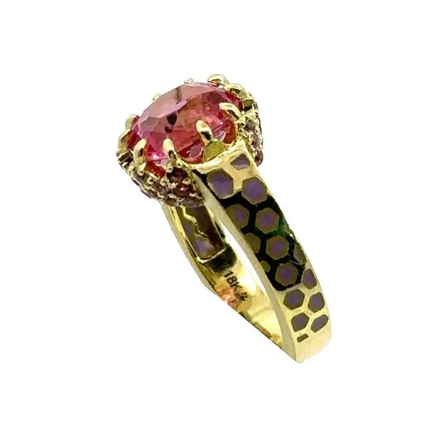 18Karat Yellow gold Pink Tourmaline  and Enamel Ring 200-00720 Image 4 Monarch Jewelry Winter Park, FL