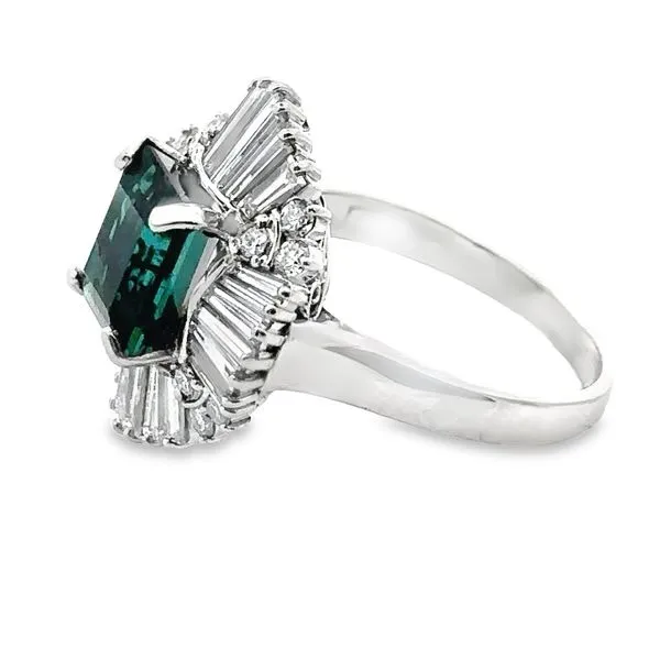 Platinum, Tourmaline, and Diamond Ring, 200-00721 Image 2 Monarch Jewelry Winter Park, FL