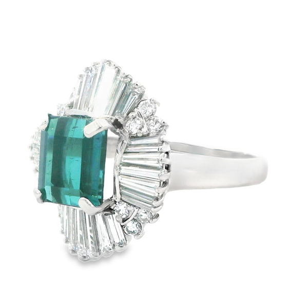 Platinum, Tourmaline, and Diamond Ring, 200-00721 Image 2 Monarch Jewelry Winter Park, FL