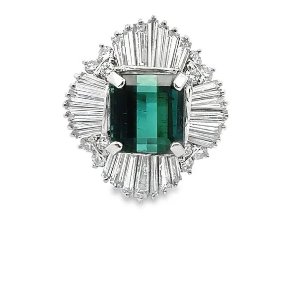 Platinum, Tourmaline, and Diamond Ring, 200-00721 Monarch Jewelry Winter Park, FL