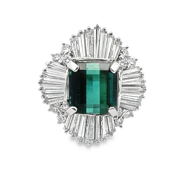 Platinum, Tourmaline, and Diamond Ring, 200-00721 Monarch Jewelry Winter Park, FL