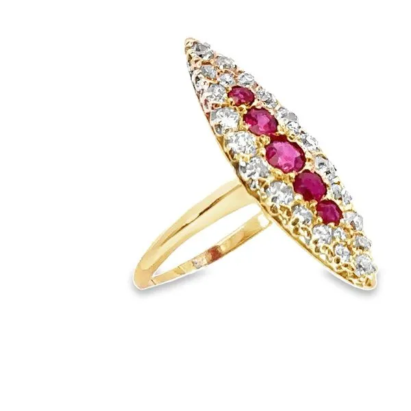 14Karat Yellow Gold Ruby and Diamond Art Deco Ring 200-00732 Image 3 Monarch Jewelry Winter Park, FL