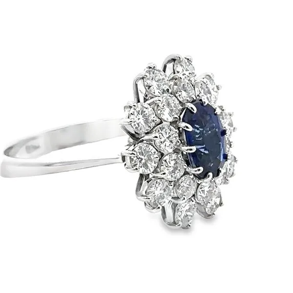 1.35carat Sapphire Halo Ring 200-00733 Image 3 Monarch Jewelry Winter Park, FL