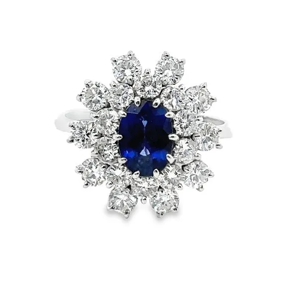 1.35carat Sapphire Halo Ring 200-00733 Image 4 Monarch Jewelry Winter Park, FL
