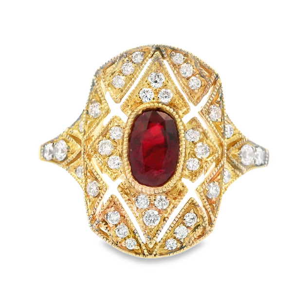 Ruby and Diamond Art Deco Ring 200-00741 Monarch Jewelry Winter Park, FL