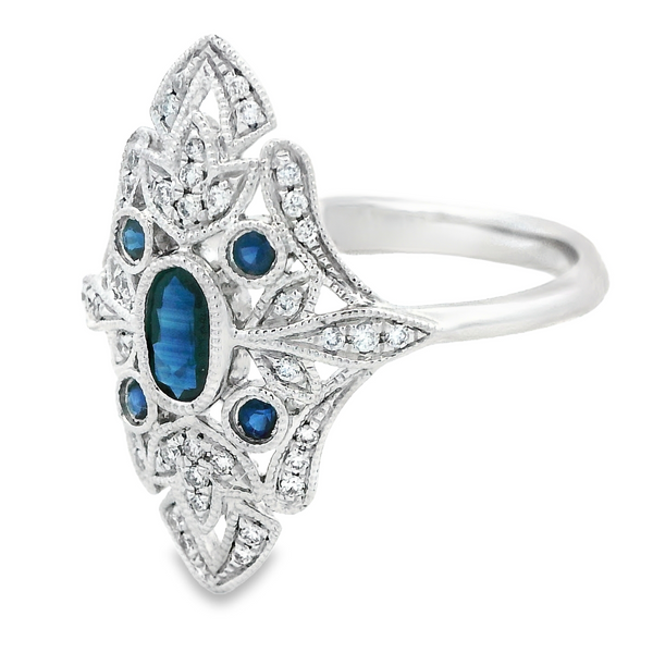 Art Deco Style Sapphire Ring 200-00743 Image 2 Monarch Jewelry Winter Park, FL