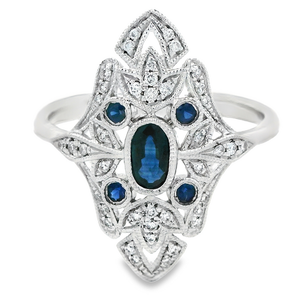 Art Deco Style Sapphire Ring 200-00743 Monarch Jewelry Winter Park, FL