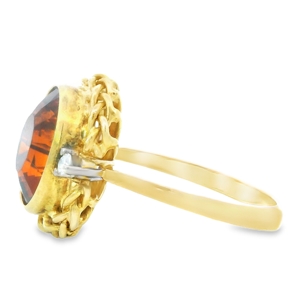 18K Yellow Citrine and Diamond Fashion Ring Image 3 Monarch Jewelry Winter Park, FL