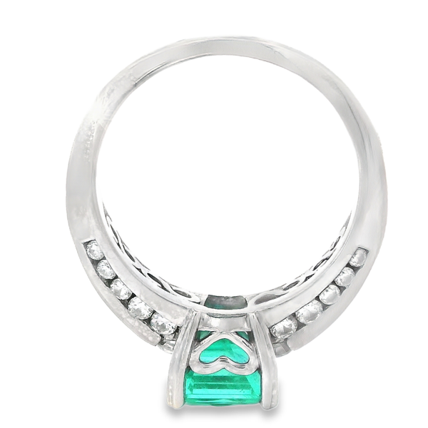 Emerald Cut Emerald and Diamond Fashion Ring Image 5 Monarch Jewelry Winter Park, FL