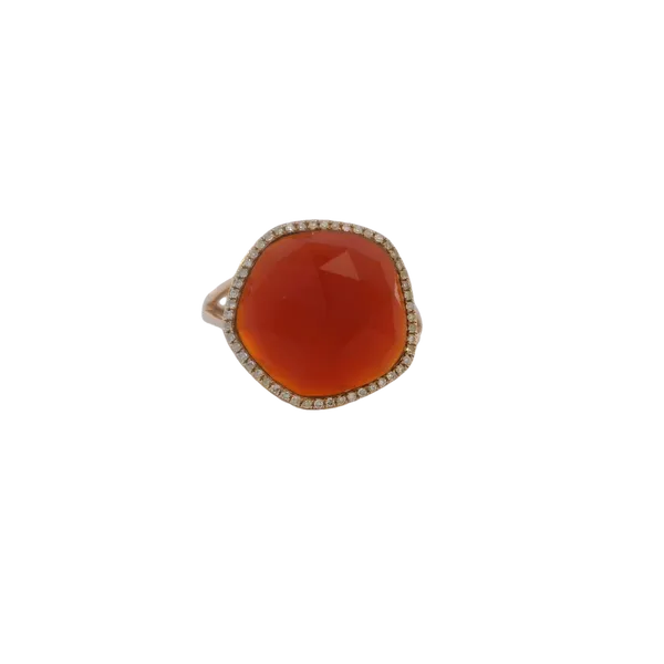 14K Rose Gold Agate Diamond Fashion Ring Image 2 Monarch Jewelry Winter Park, FL