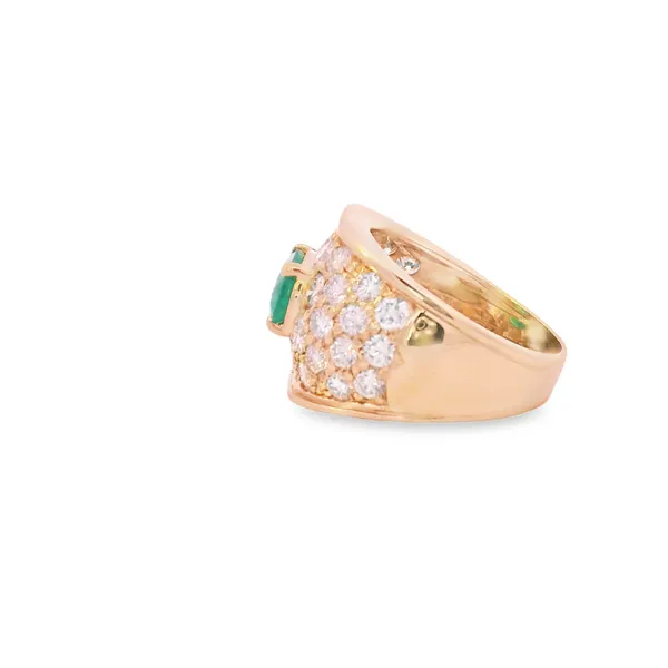 18K Yellow Gold Emerald and Diamond Fashion Ring Image 2 Monarch Jewelry Winter Park, FL