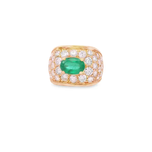 18K Yellow Gold Emerald and Diamond Fashion Ring Image 4 Monarch Jewelry Winter Park, FL