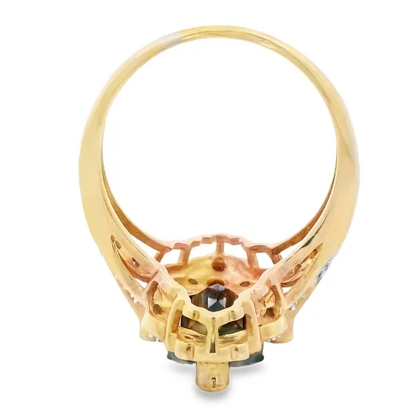 Yellow Gold Garnet Diamond Ring Image 4 Monarch Jewelry Winter Park, FL