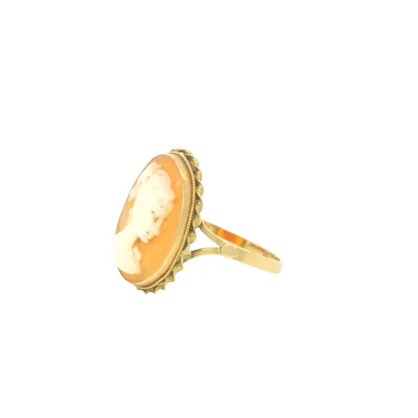 18K Yellow Gold Retro Cameo Ring Image 2 Monarch Jewelry Winter Park, FL