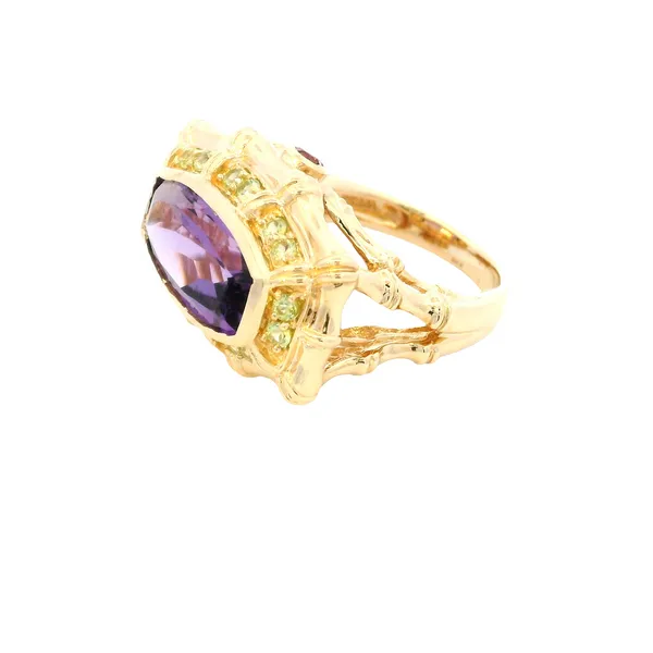 14Kt Yellow Amethyst and Peridot Cocktail Ring Image 2 Monarch Jewelry Winter Park, FL