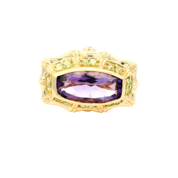 14Kt Yellow Amethyst and Peridot Cocktail Ring Monarch Jewelry Winter Park, FL