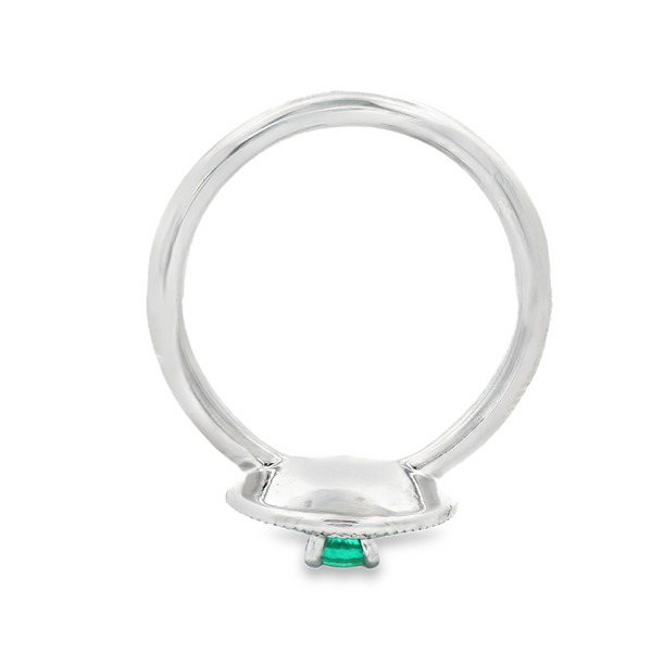 14K White Gold Emerald and Diamond Enameled Fashion Ring Image 5 Monarch Jewelry Winter Park, FL