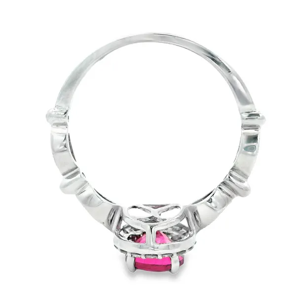 14K White Gold Spinel Halo Fashion Ring Image 4 Monarch Jewelry Winter Park, FL