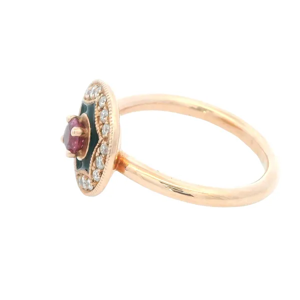14K Rose Gold Ruby and Diamond Fashion Ring Image 2 Monarch Jewelry Winter Park, FL