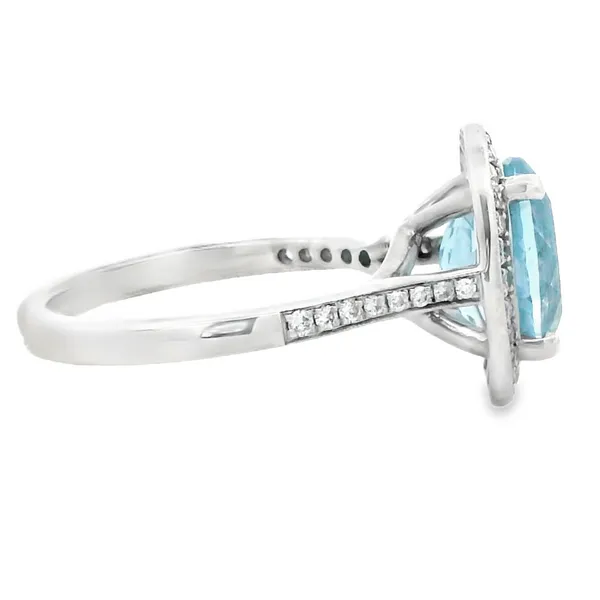 14K White Gold Aquamarine Diamond Halo Ring by Coast Image 2 Monarch Jewelry Winter Park, FL