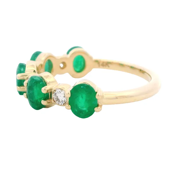 Oval Emerald & Lab Grown Diamond Fashion Ring Image 2 Monarch Jewelry Winter Park, FL