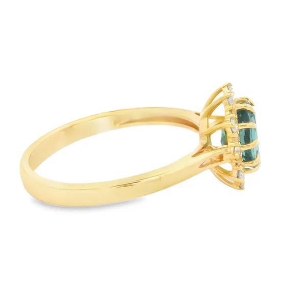 14Karat Yellow Gold Alexandrite Halo Ring with Lab Grown Diamonds Image 3 Monarch Jewelry Winter Park, FL