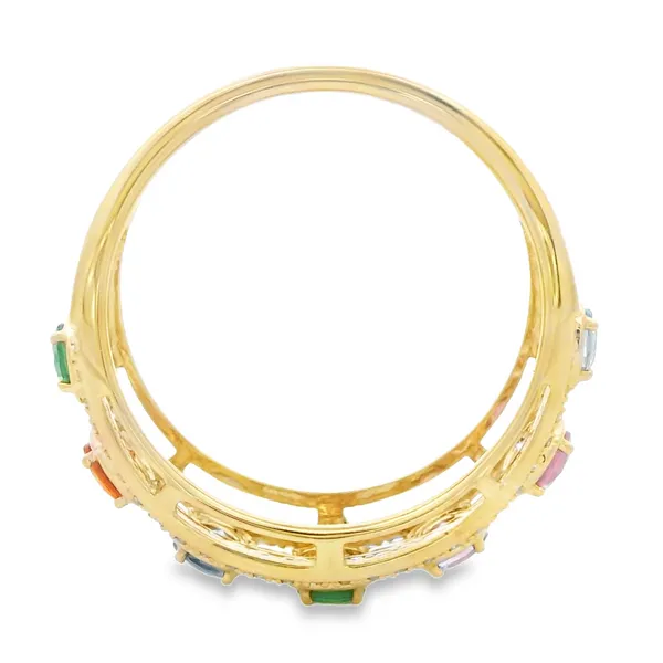 Multicolor Sapphire Garnet Diamond 14K Yellow Gold Fashion Ring Image 3 Monarch Jewelry Winter Park, FL