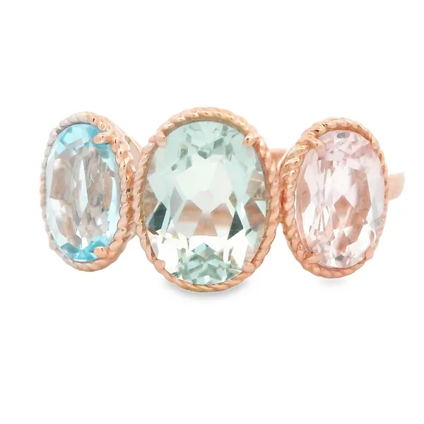 Aquamarine Beryl Morganite 14K Rose Gold Fashion Ring Monarch Jewelry Winter Park, FL
