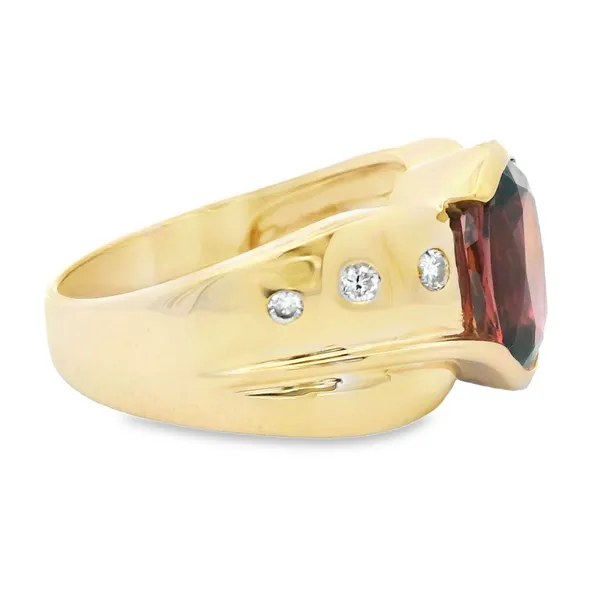 Garnet and Diamond Fashion Ring in 14K Yellow Gold Image 3 Monarch Jewelry Winter Park, FL