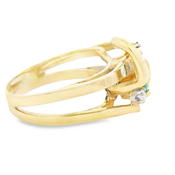 Emerald Cut Emerald Diamond 14K Yellow Gold Fashion Ring Image 3 Monarch Jewelry Winter Park, FL