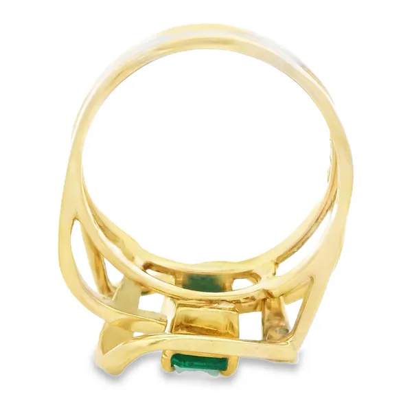 Emerald Cut Emerald Diamond 14K Yellow Gold Fashion Ring Image 4 Monarch Jewelry Winter Park, FL