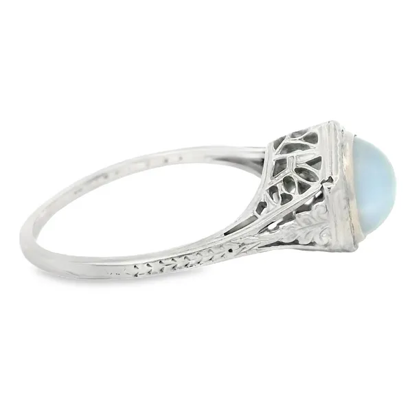 Moonstone 18K White Gold 1950's Estate Fashion Ring Image 3 Monarch Jewelry Winter Park, FL