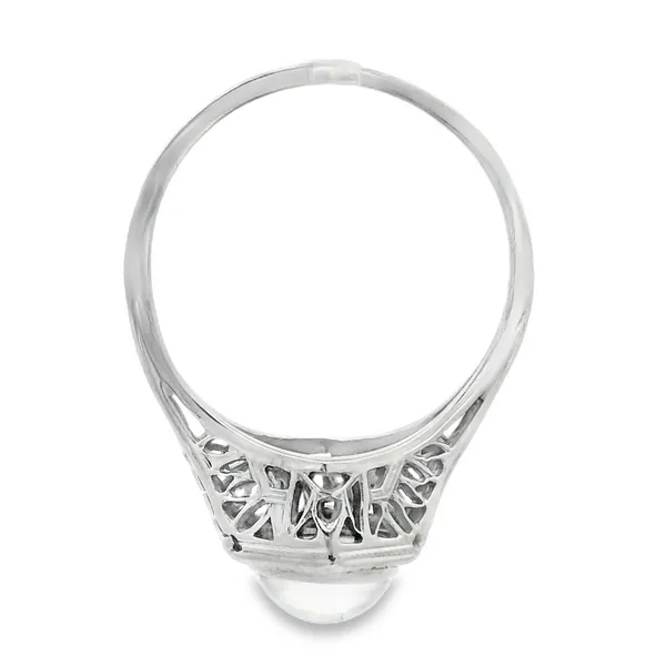 Moonstone 18K White Gold 1950's Estate Fashion Ring Image 4 Monarch Jewelry Winter Park, FL