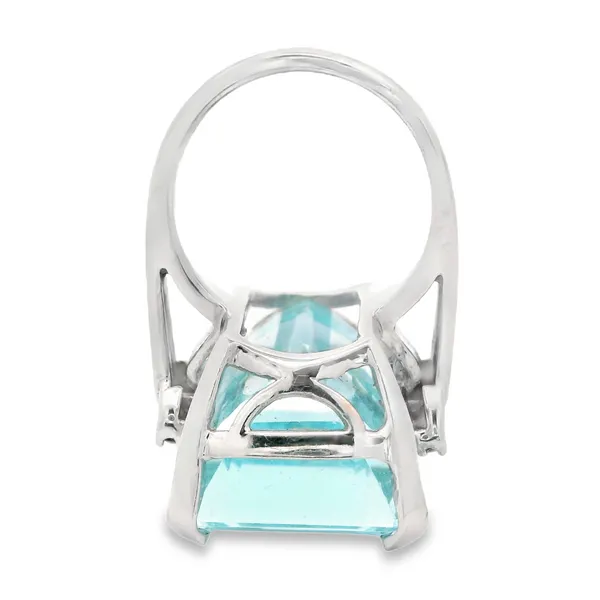 Aquamarine and Diamond Fashion Ring in 14K White Gold Image 4 Monarch Jewelry Winter Park, FL
