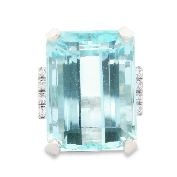 Aquamarine and Diamond Fashion Ring in 14K White Gold Monarch Jewelry Winter Park, FL