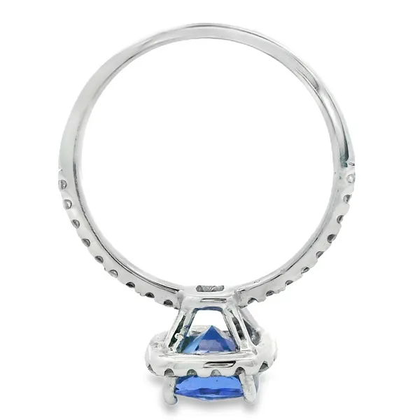18K White Gold Tanzanite Halo Ring Image 3 Monarch Jewelry Winter Park, FL