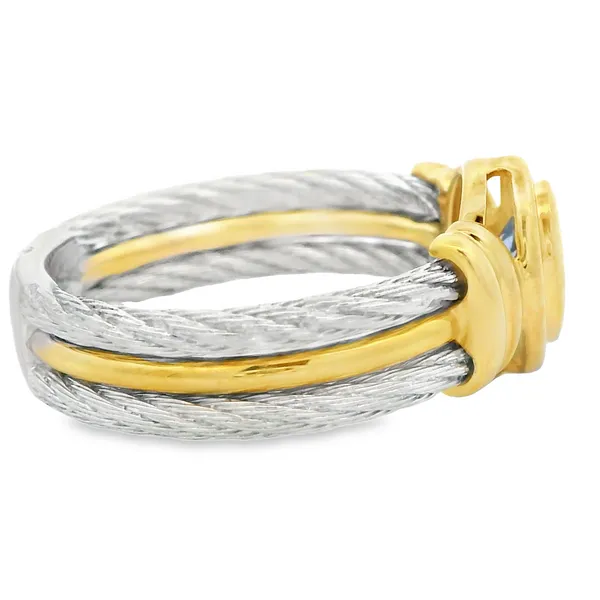 14K White and Yellow Gold Tanzanite Cable Ring Image 3 Monarch Jewelry Winter Park, FL