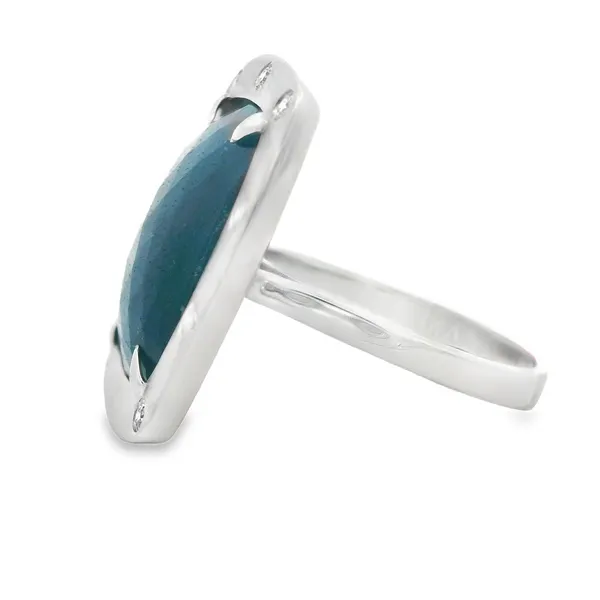 18K White Gold Blue Sapphire Cocktail Ring Image 2 Monarch Jewelry Winter Park, FL