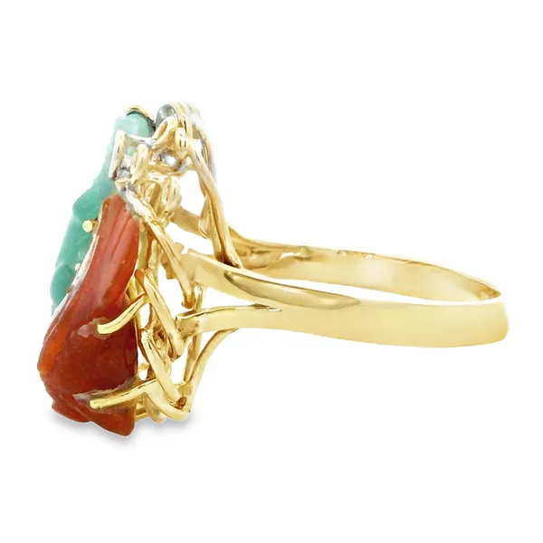14K Yellow Gold Jade Fashion Ring Image 3 Monarch Jewelry Winter Park, FL